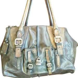 Chloe olive/brown patent leather satchel